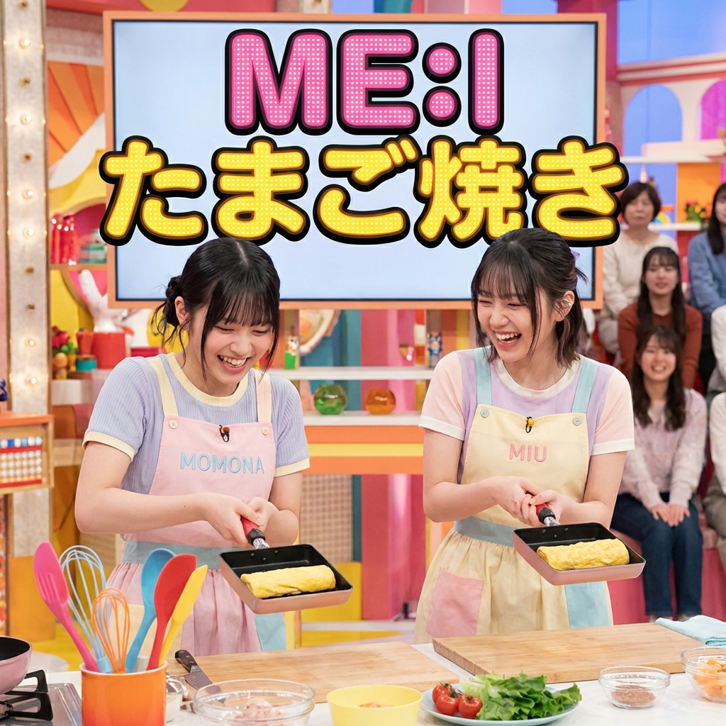 ME:I MOMONAとMIUのたまご焼き作りイメージ