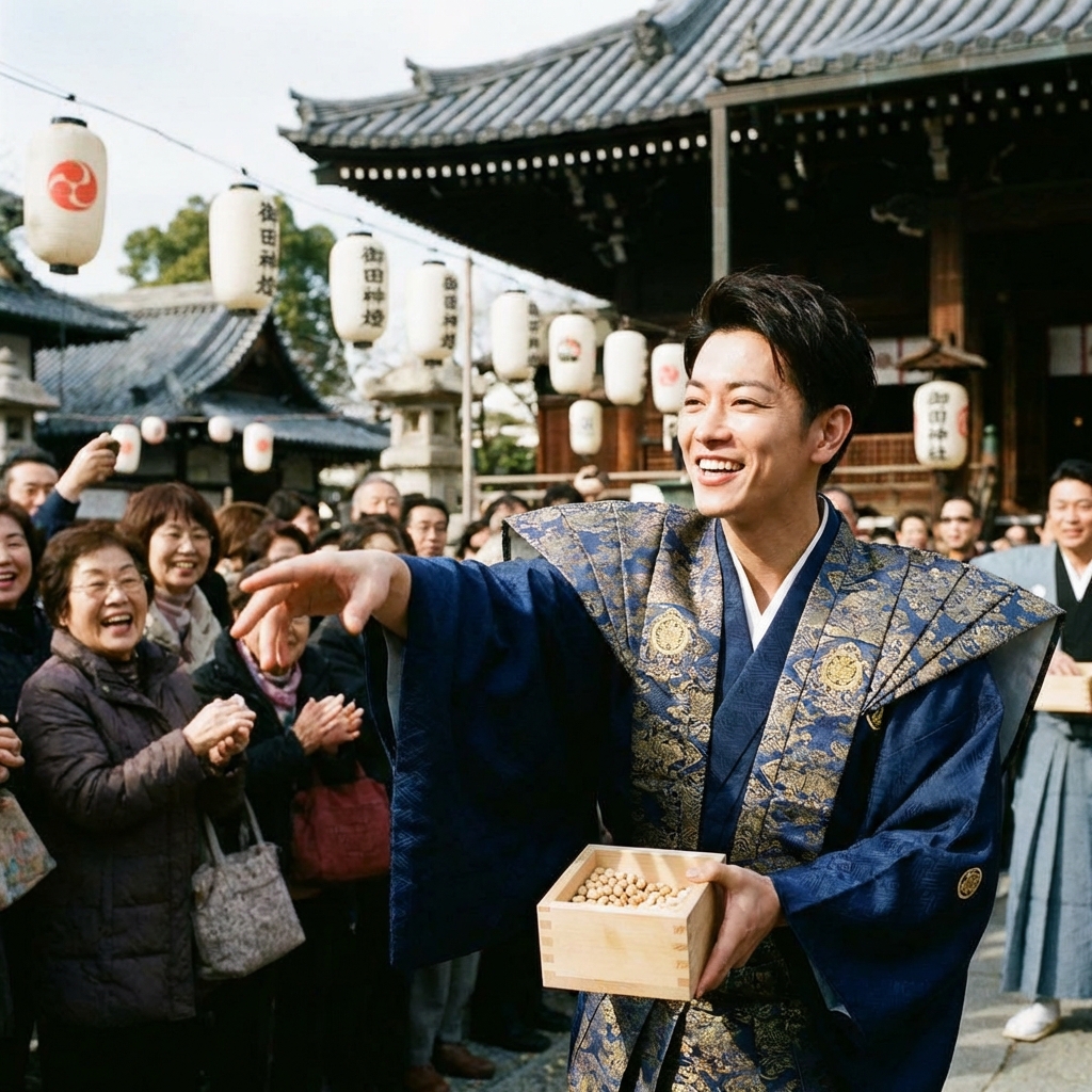 豆をまく特別ゲスト